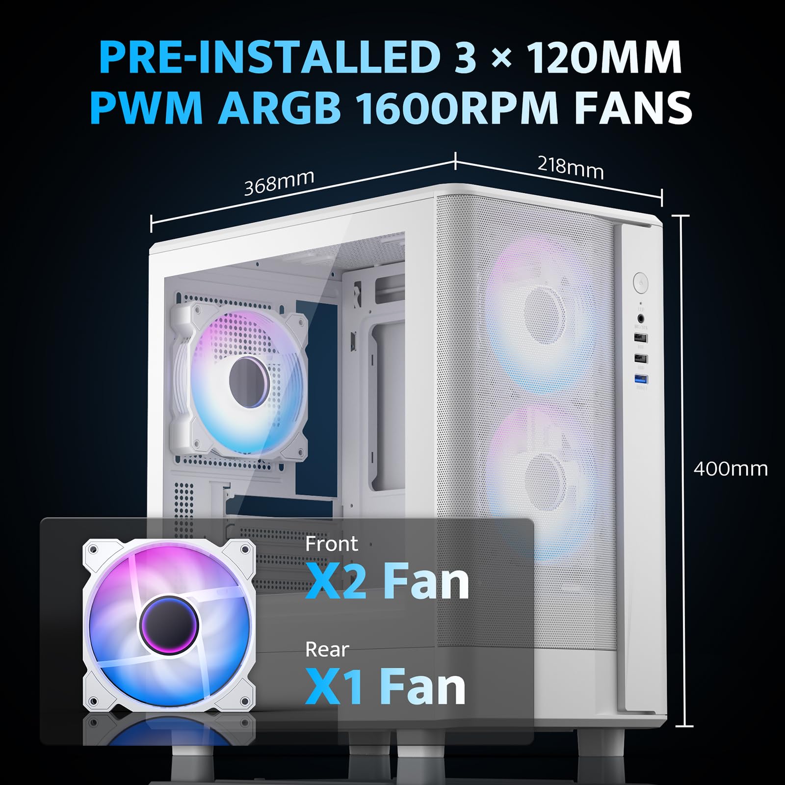 Amazon.com: darkFlash Micro-ATX PC Case, Pre-Install 3 PWM ARGB